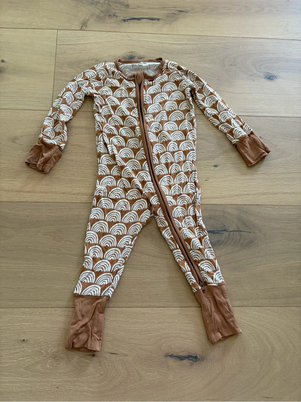 Little sleepies rust Rainbows zippy One-Piece Zipper Pajamas